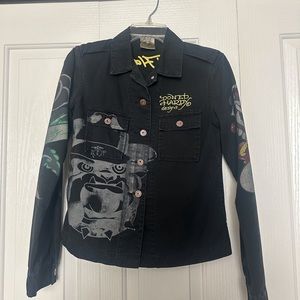 Ed Hardy jacket size small. USMC bulldog design.